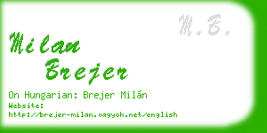milan brejer business card